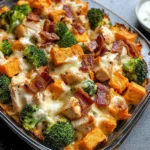 Buffalo Chicken Sweet Potato Casserole