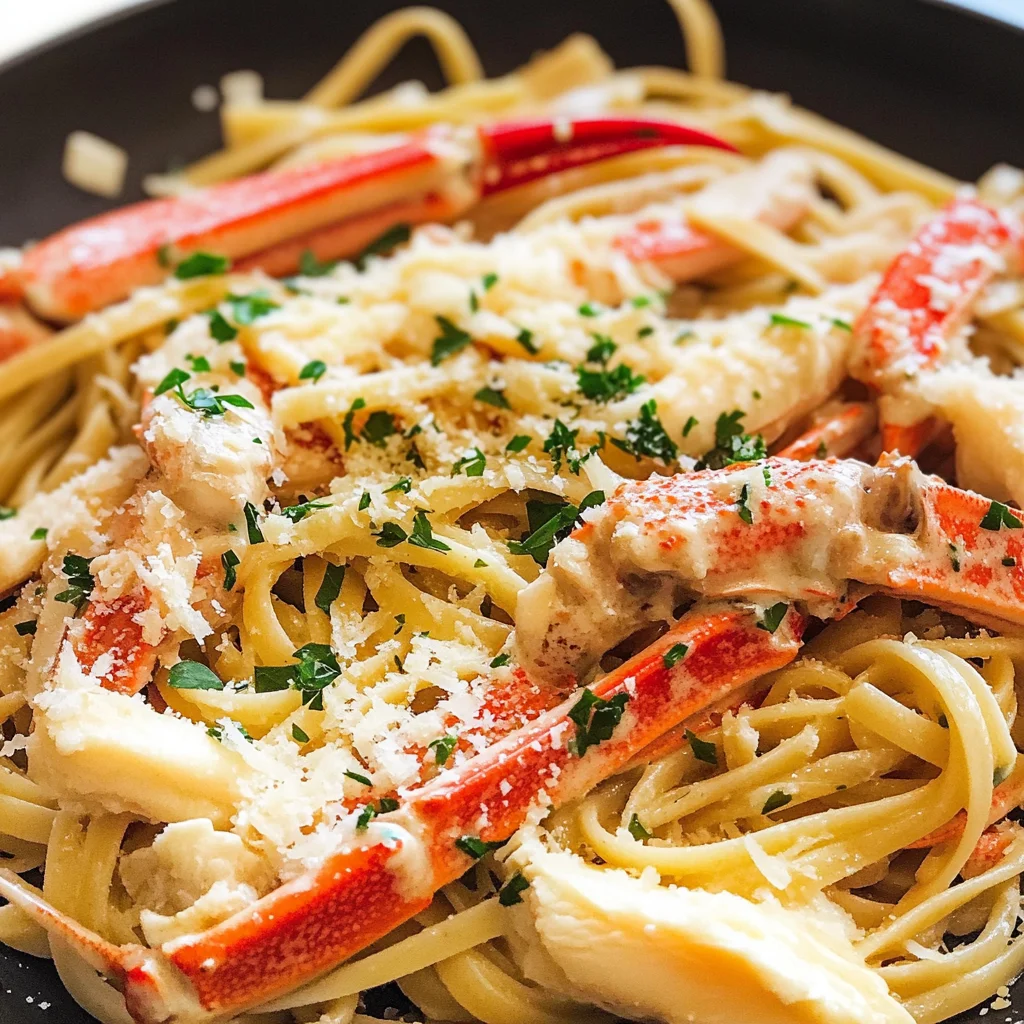 Crab Linguine in a White Wine Garlic Sauce