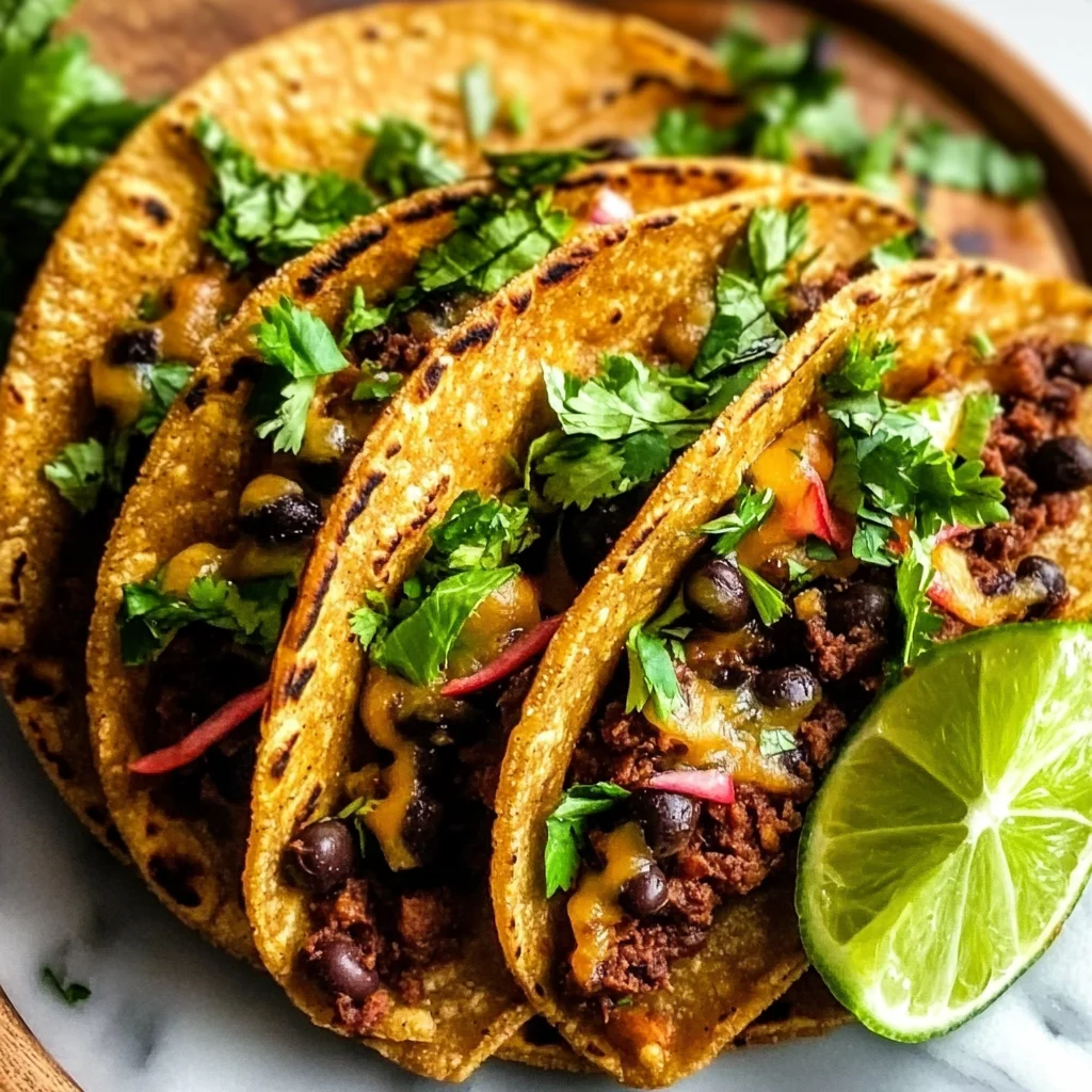 Crispy Sheet Pan Black Bean Tacos (Vegetarian)