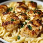 Garlic Butter Chicken Bites with Creamy Parmesan Pasta
