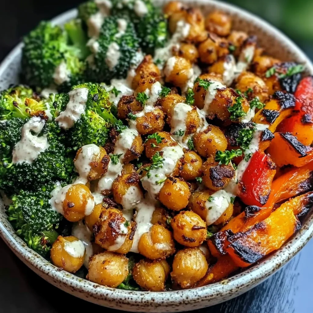 Roasted Chickpeas and Veggie Bowl