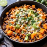 Southwest Sweet Potato, Black Bean and Rice Skillet