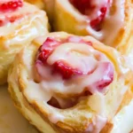 Strawberry Rolls with Sweet Lemon Glaze