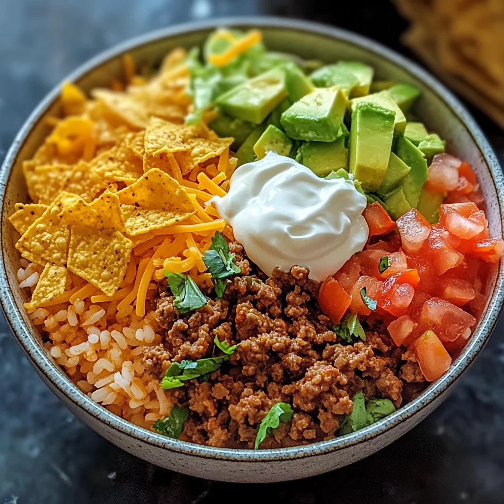 Taco Rice Bowl with Doritos Recipe
