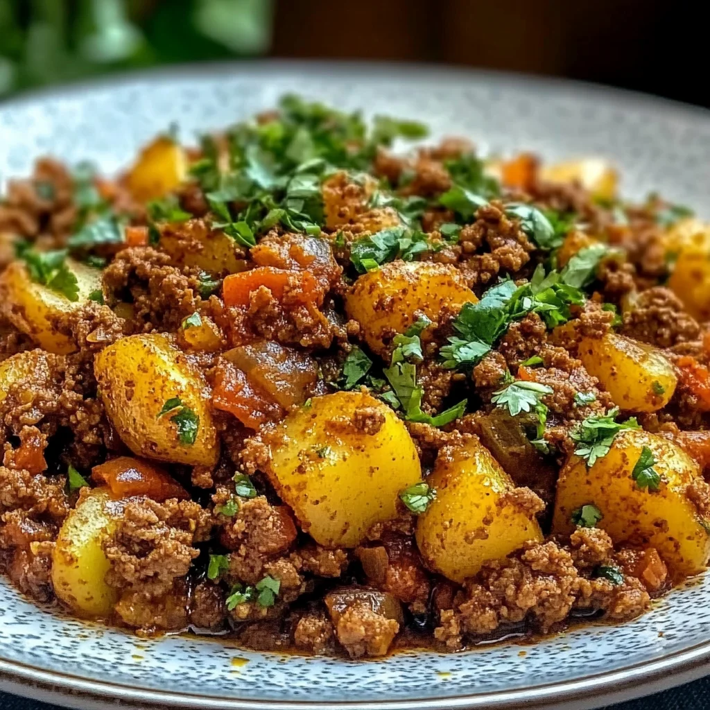Aloo Keema Ground Meat with Potatoes