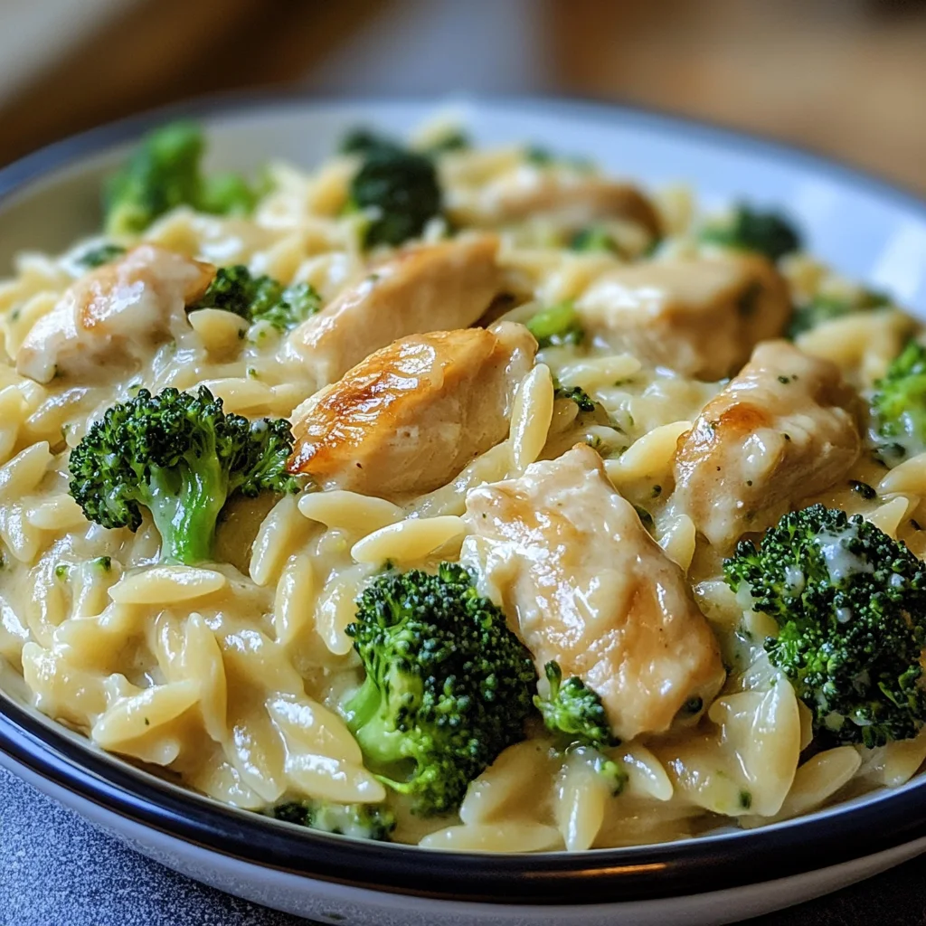 Cheesy Chicken Broccoli Orzo