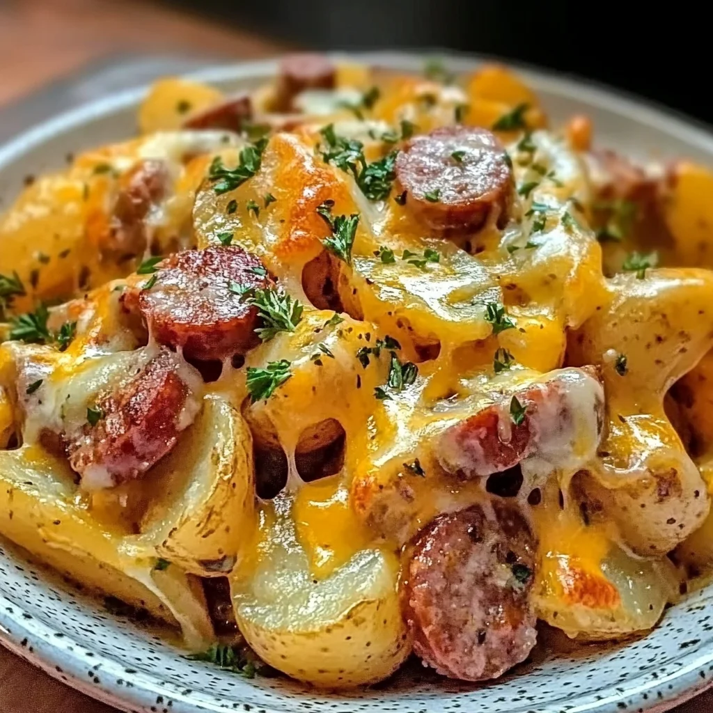 Cheesy Ranch Potatoes and Smoked Sausage