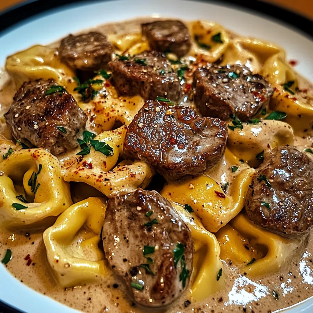 Cracked Garlic Steak Tortellini in Creamhouse Sauce Bliss
