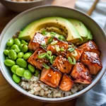 Crispy Air Fryer Teriyaki Salmon Bites Bowl