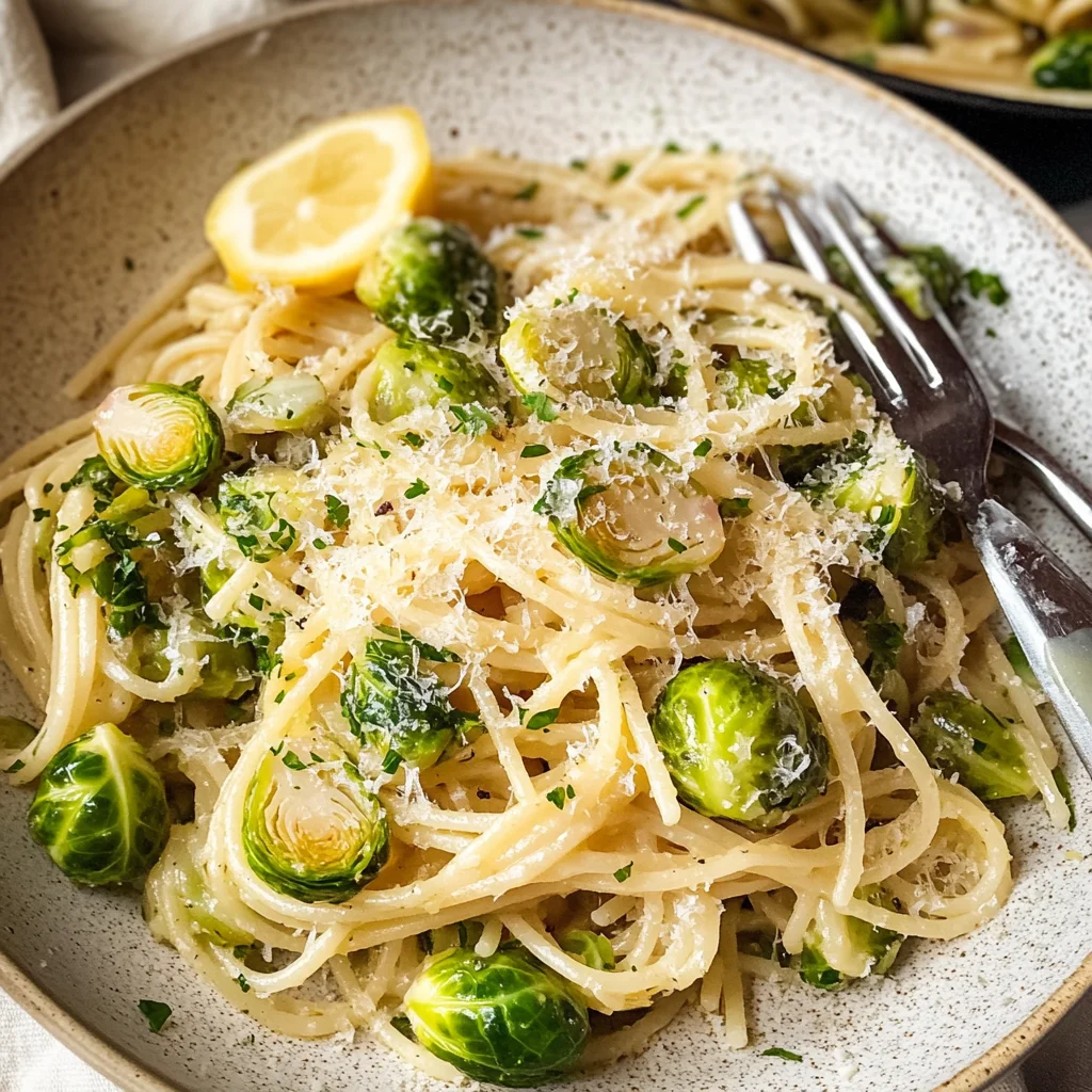 Lemon Parmesan Brussels Sprout Pasta
