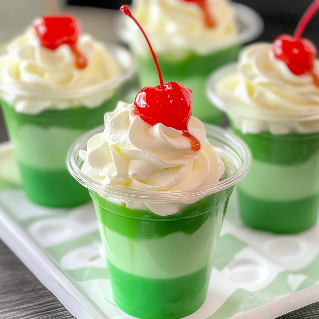 Shamrock Shake Pudding Shots