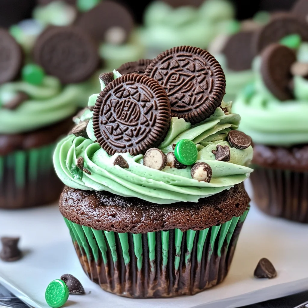 St Patrick's Day Andes Mint Oreo Chocolate Cupcakes
