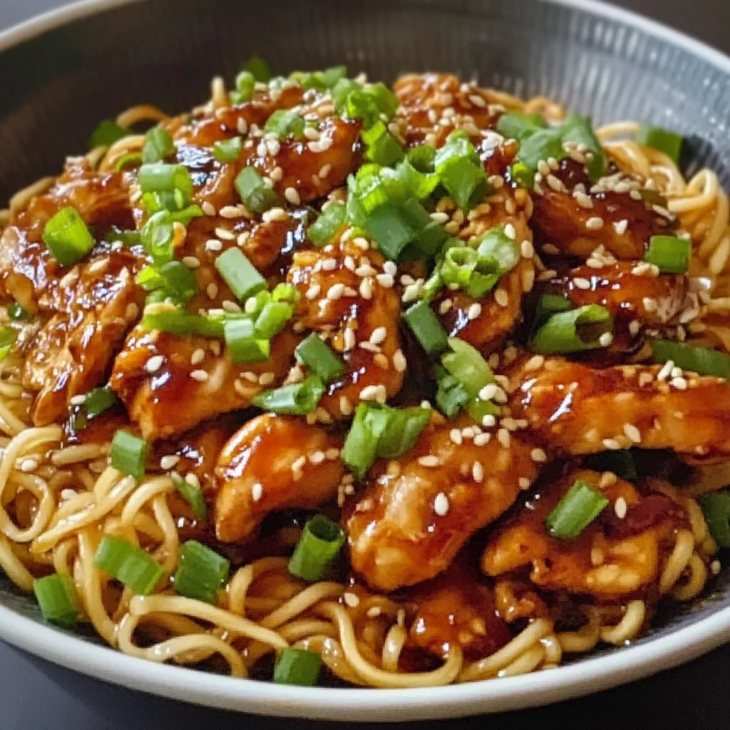Sticky Garlic Chicken Noodles
