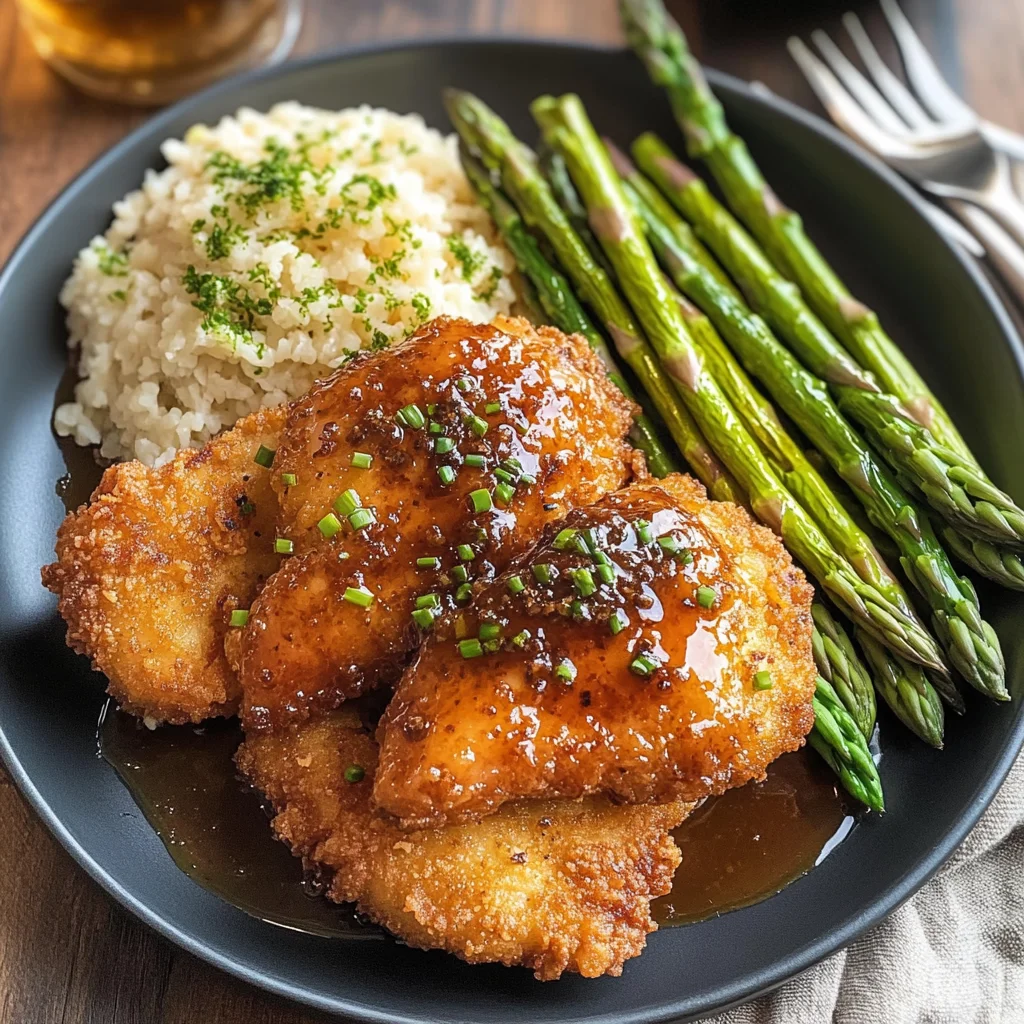 Truffle Honey Chicken with Asparagus