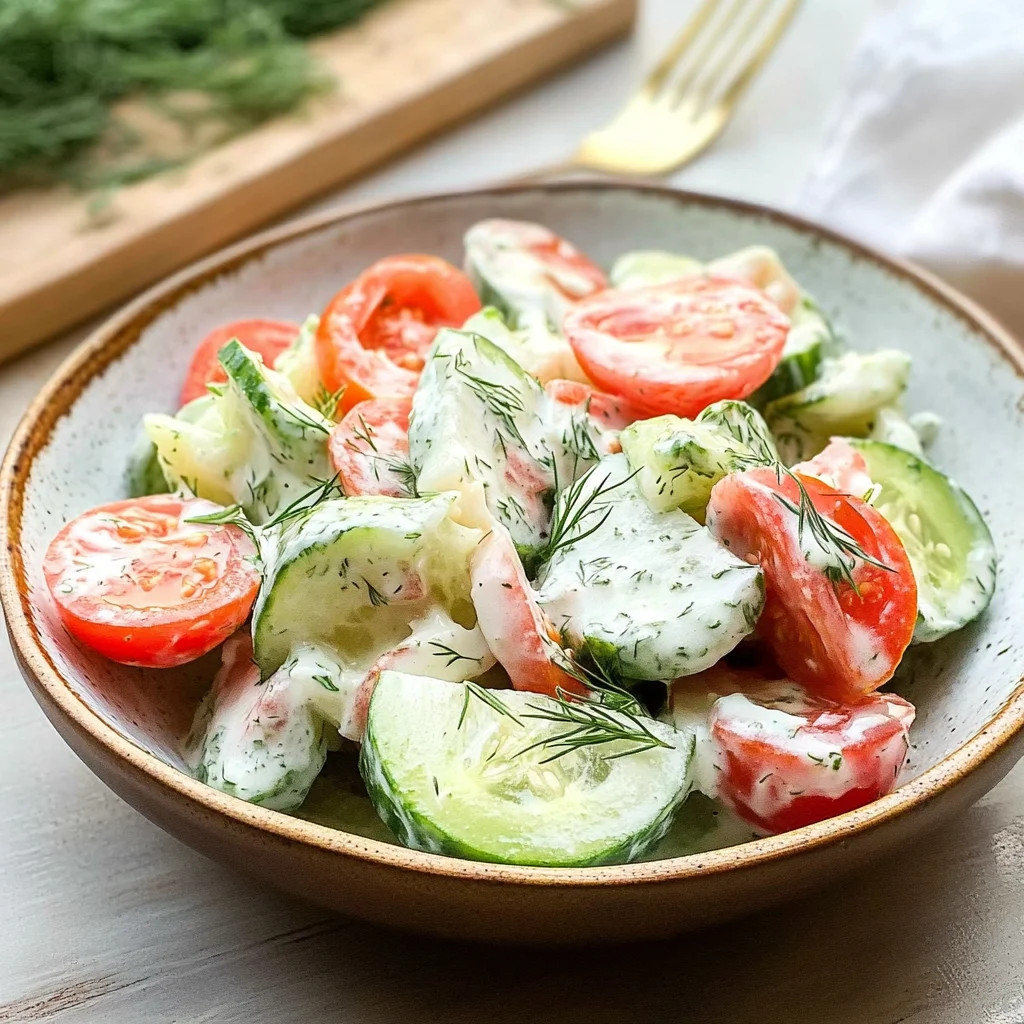 Creamy Cucumber Tomato Salad