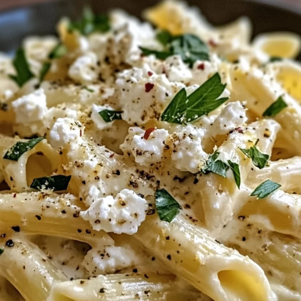 Creamy Lemon Feta Pasta Recipe
