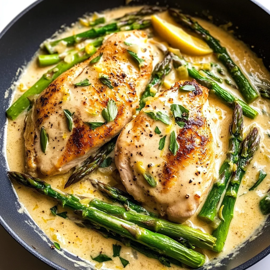 Creamy Lemon Garlic Chicken with Asparagus (30 Minutes!)