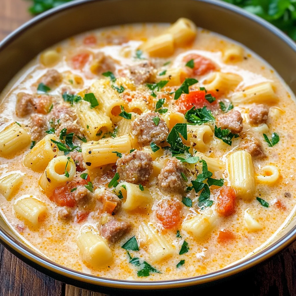 Creamy Parmesan Italian Sausage Soup