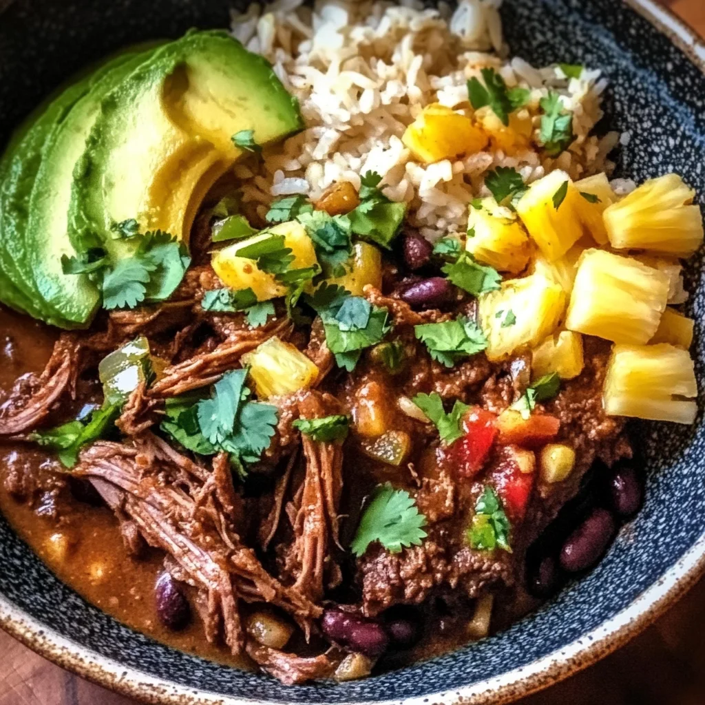 Crockpot Chipotle Pineapple Pot Roast Bowl