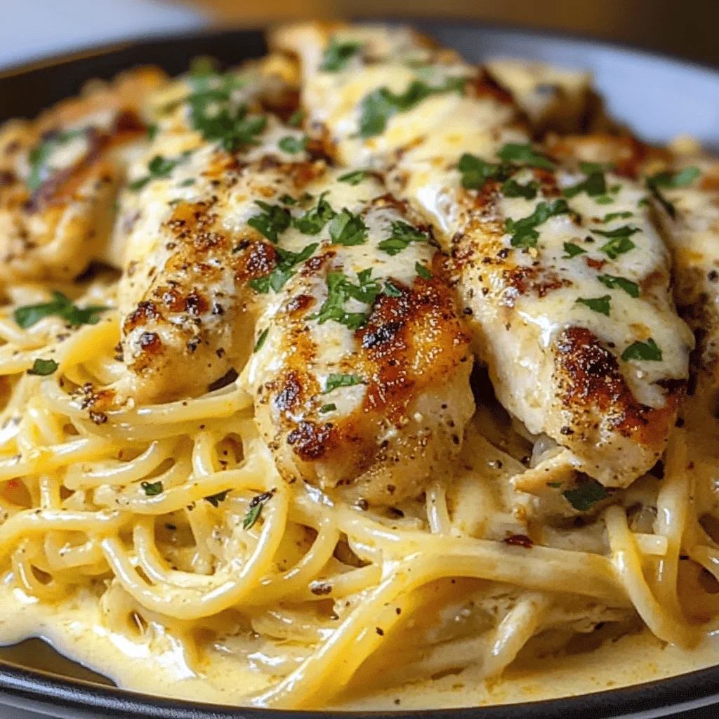 Easy Creamy Cajun Chicken Spaghetti with Garlic Mozzarella Sauce