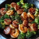 Easy Honey Garlic Shrimp and Sausage Broccoli Skillet