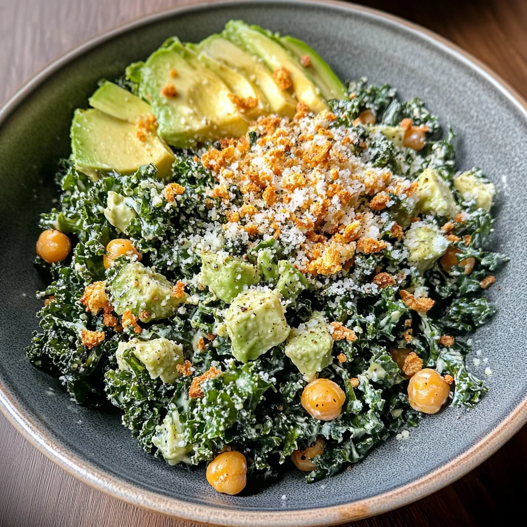 Happy Hormone Vegan Lemon Kale Caesar Salad