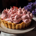 Rhubarb Cream Tart with Strawberry Meringue