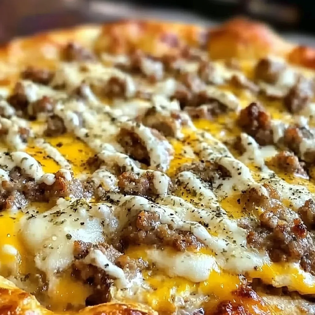 Biscuits and Sausage Gravy Breakfast Pizza