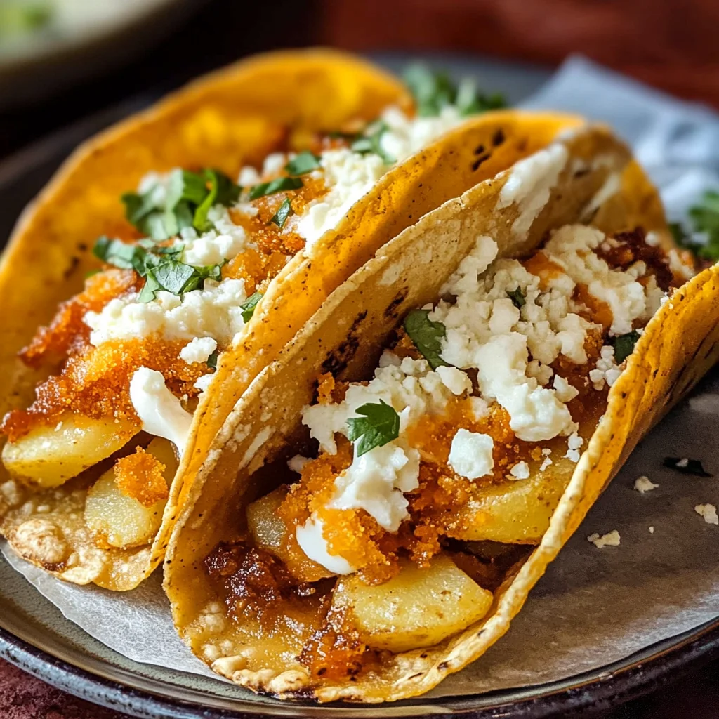 Cheesy Potato Tacos (Tacos de Papa)