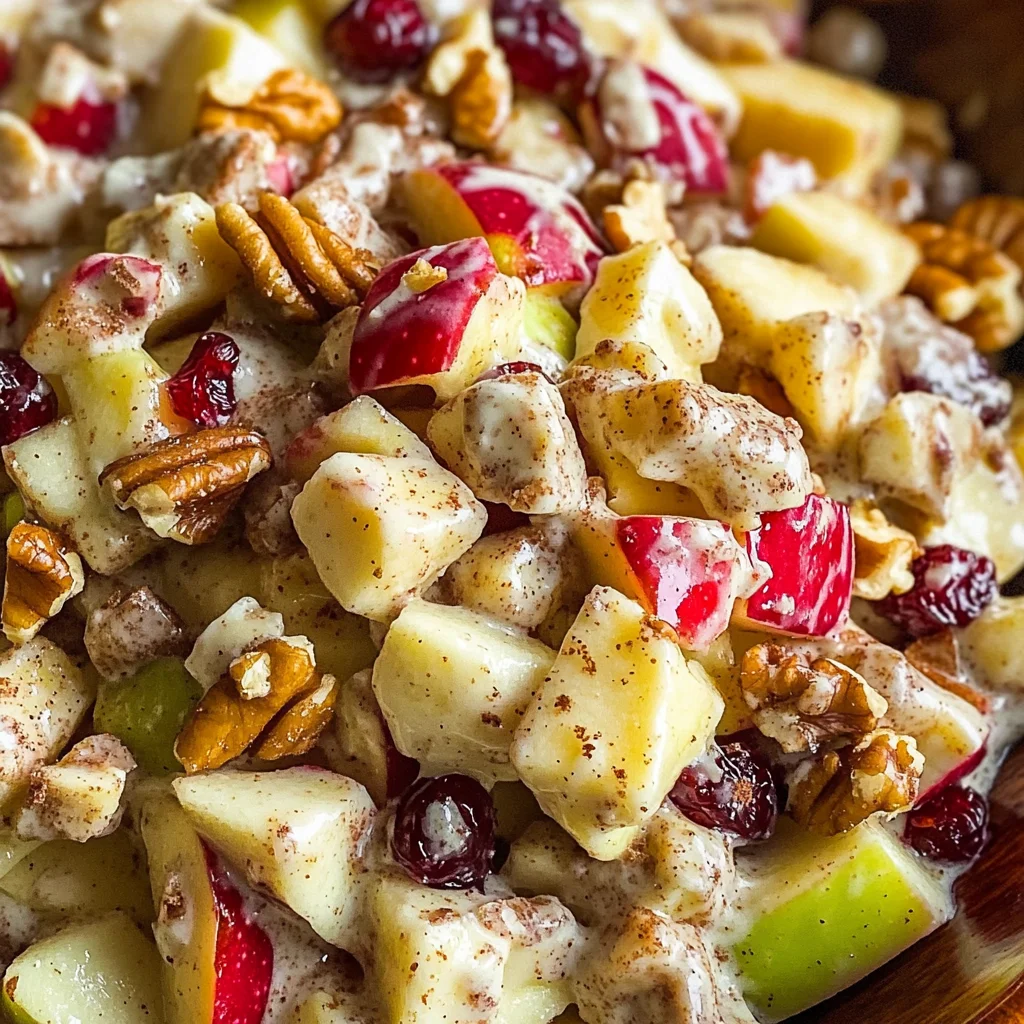 Creamy Cinnamon Apple and Walnut Fruit Salad