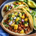Ground Pork Al Pastor Tacos with Pineapple Salsa