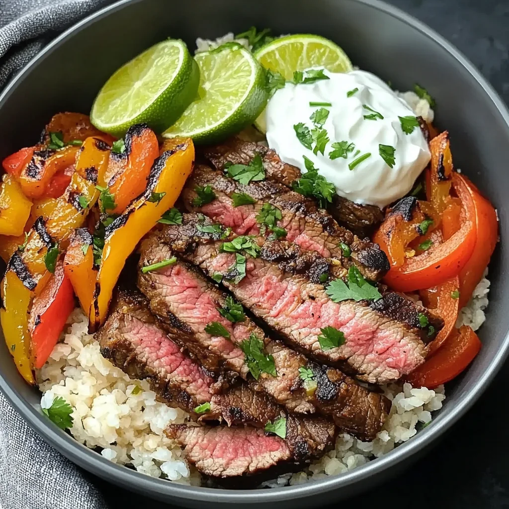 High Protein Steak Fajita Bowl