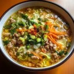 One-Pot Egg Roll Soup with Green Onions and Ginger