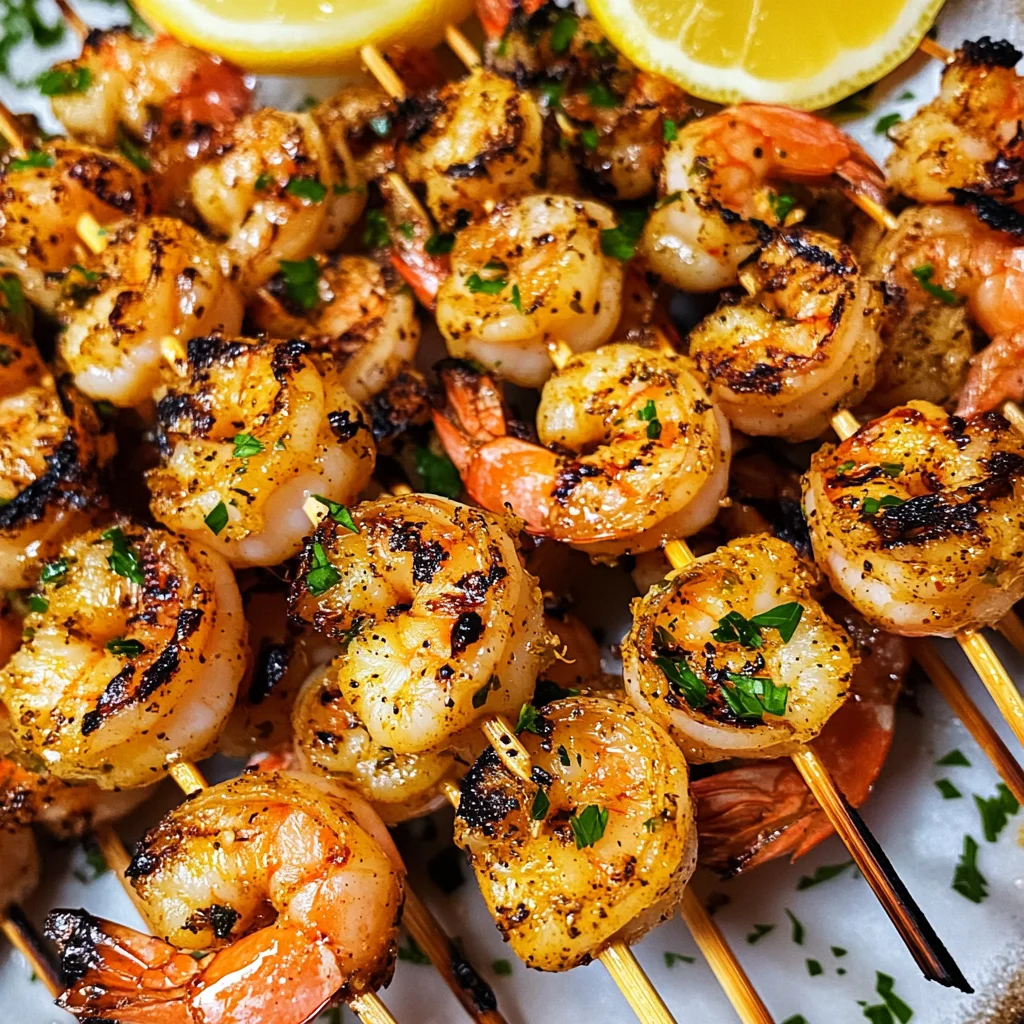 Cajun Garlic Butter Grilled Shrimp Skewers