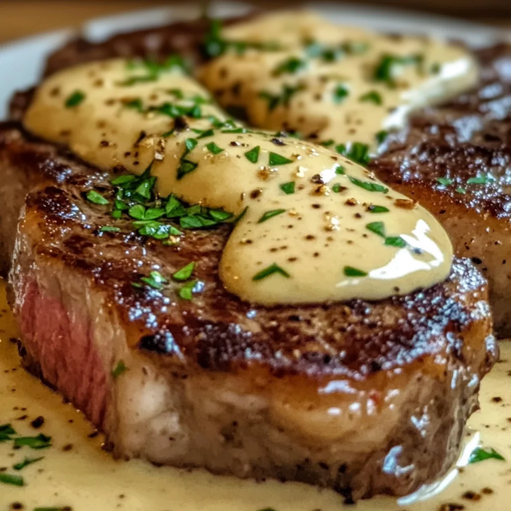 Juicy Steak with Creamy Garlic Sauce