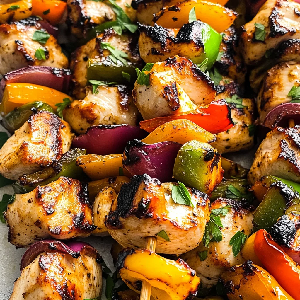 Rainbow Grilled Chicken Kabobs